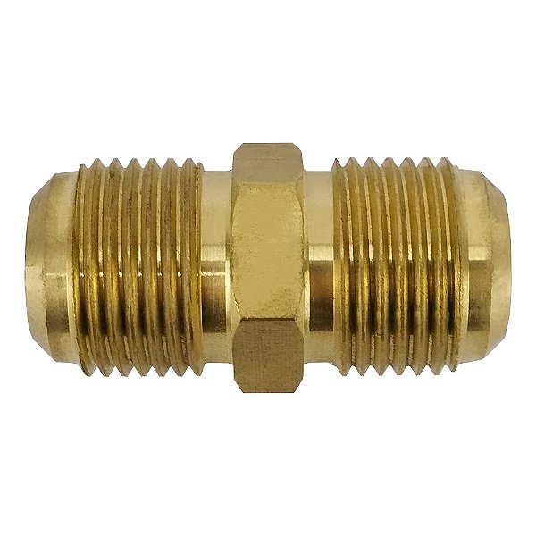 União Redução Reta Flare 3/8 x 1/4 Latão Forjado Alta Pressão 800 Psi