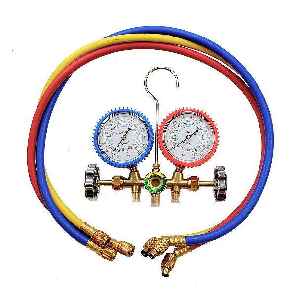 Manifold p/ gás R410/R22/134/404 completo 5/16 90cm