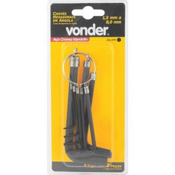 Chave Allen jogo 2 a 10mm argola CRV Vonder