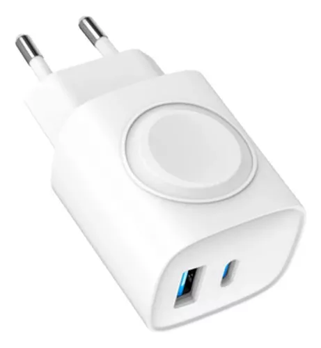 Carregador De Parede e Apple Watch Usb-C Type-C e USB 23w GS-8877 Branco Gshield