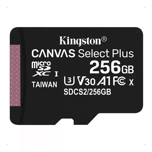 CARTAO DE MEMORIA KINGSTON CANVAS SELECT PLUS CLASS 10UHSI 256GB MICRO+ADAPTADOR SDCS2256GB