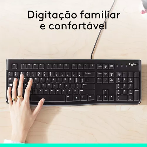 Teclado Usb Com Fio K120 Preto Logitech preto