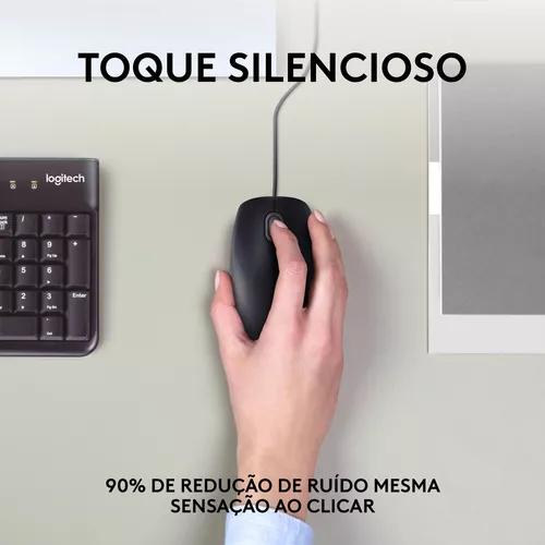 Mouse Usb com Fio M110 Silent Preto Logitech