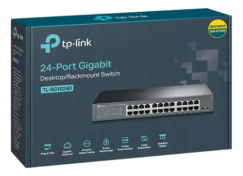Switch 24 portas 10/100/1000mbps TL-SG1024D Tp-link