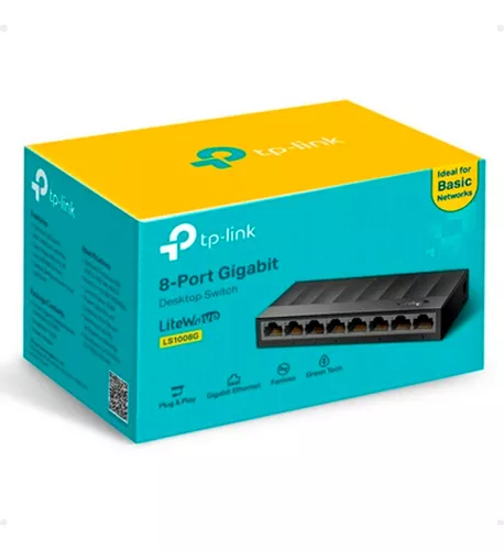 Switch 8 Portas 10/100/1000 Ls1008G Tp-link Preto