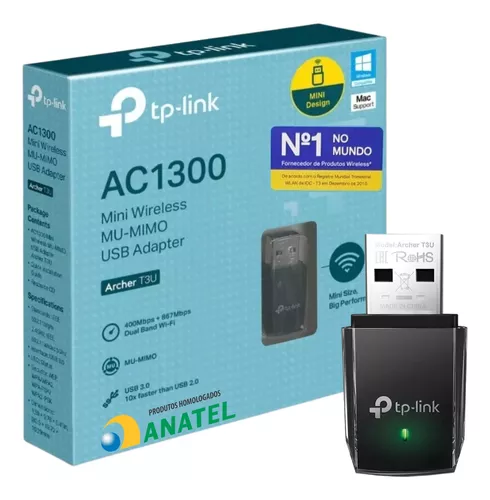 Adaptador Wireless Usb 1300Mbps AC1300 Nano MU-MIMO T3U TP-LINK