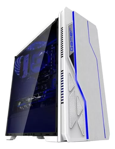 Gabinete Desktop Gamer Sem Fonte Led Rgb BG-009 Branco Bluecase