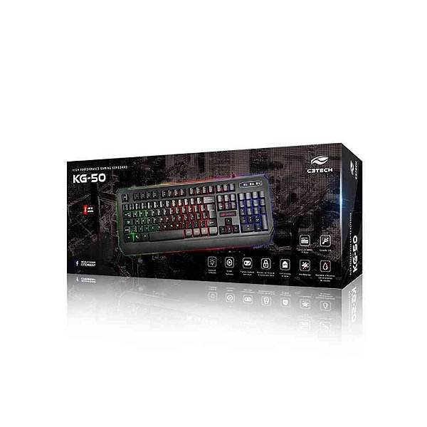 Teclado Usb com Fio Gamer KG 50BK C3tech