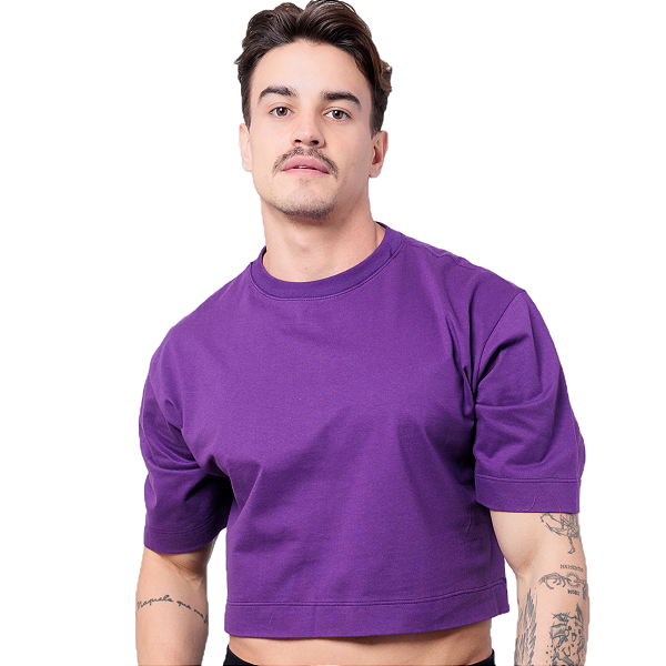 Cropped Masculino Roxo Oversized