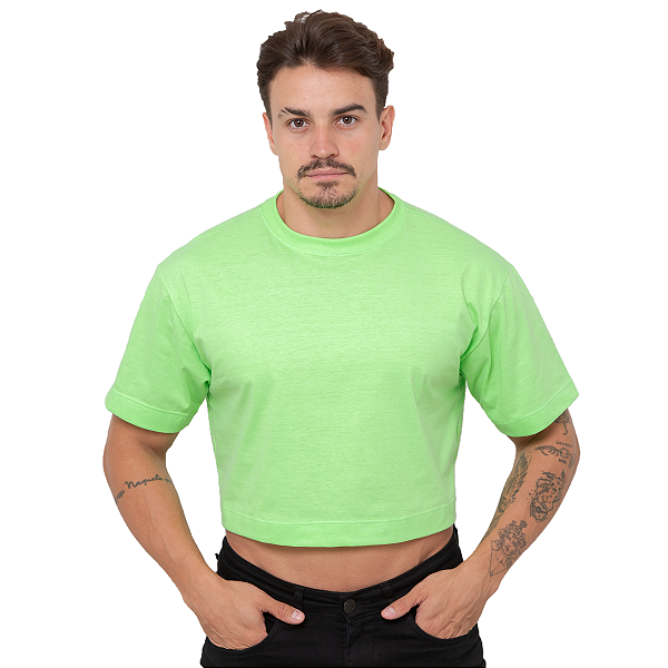 Cropped Oversized Masculino Verde Neon