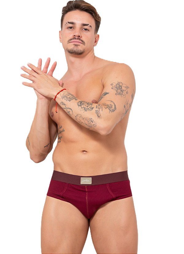 Cueca Slip Canelada Vinho