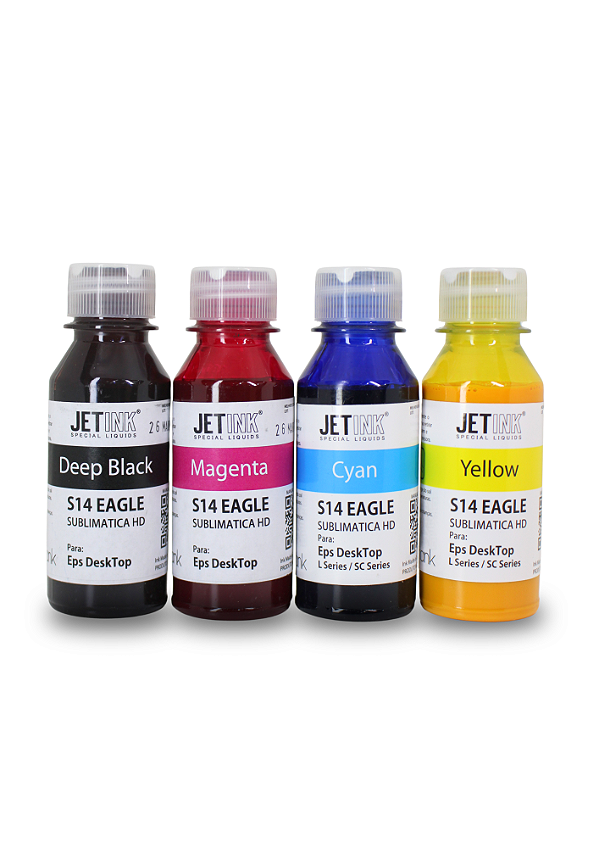 Kit Refil de Tinta Sublimática  - 4 Cores Jet Ink