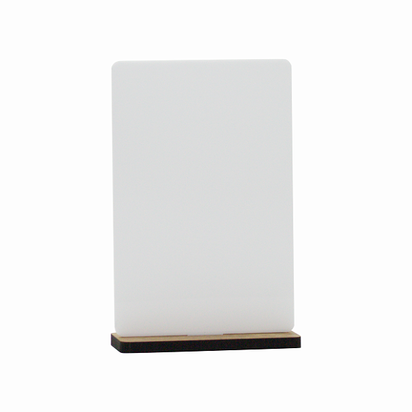 Placa PIX de Acrílico Branco c/ Base de MDF - 10x15cm