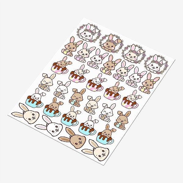 Cartela DTF UV A4 - Tema: PASCOA 3 - Adesivo para produtos rígidos