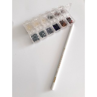 kit Porta Pedrarias + Strass + Perolas + Lápis pega Pedra