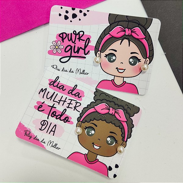 Card com brinco  Dia das mulheres - 25 unidades
