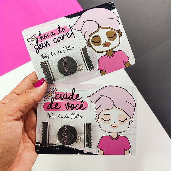 Card com Máscara Facial Dia das Mulheres - 10 unidades
