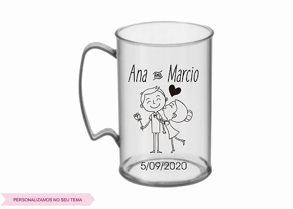 Caneca Chopp Acrílica 370ml - 20 unidades