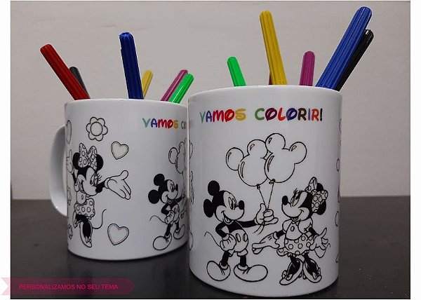 Caneca para Colorir - Todos os temas