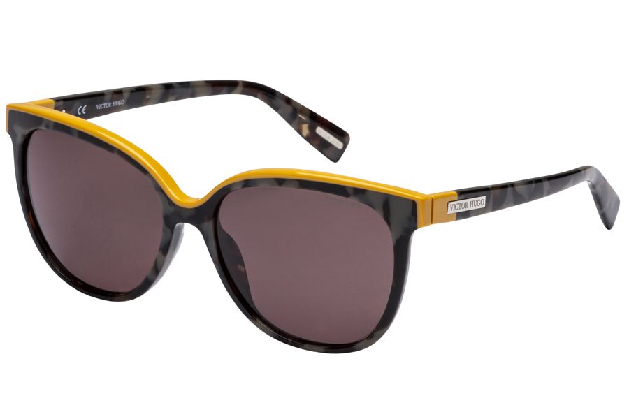 Óculos de Sol Victor Hugo SH1762 09SX/55 Preto Mesclado/Amarelo
