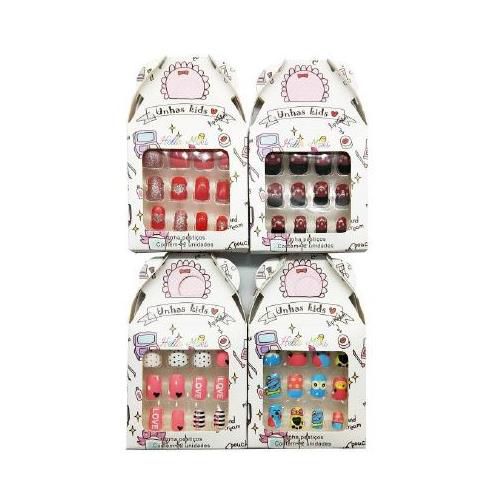 Unha Postiça Infantil Hello Mini OY088 - Pacote c/ 12 Caixas