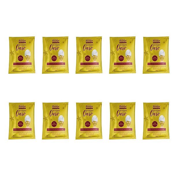 Máscara Facial Ouro Face Beautiful FB114 – Pcte c/ 10 unid