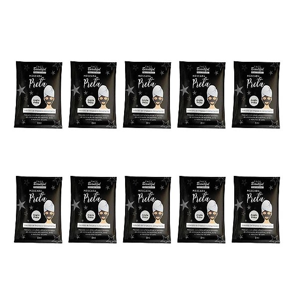 Máscara Facial Preta Face Beautiful FB117 – Pcte c/ 10 unid