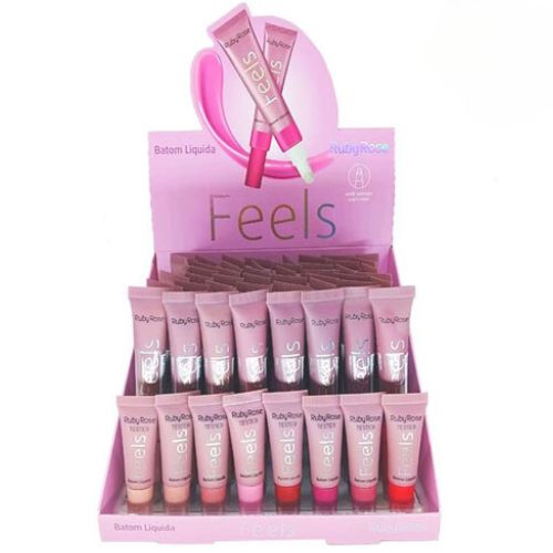 Batom Líquido Feels Ruby Rose HB-8229 – Box c/ 48 unid