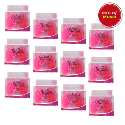 Kit de Esponja Coxinha e Esponja de Silicone para Limpeza Facial Mandala FP-057 – Pcte c/ 12 unid