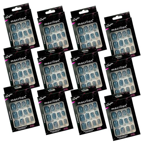 Unhas Postiças Macrilan Extrovertida Médio Linha Basiquinha UP306E – Pcte c/ 12 unid