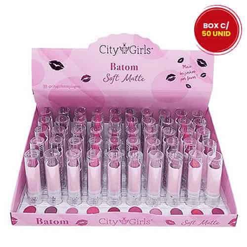 Batom Bastão Soft Matte City Girls CGN10 – Box c/ 50 unid