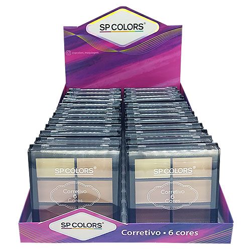 Paleta de Corretivo 6 Cores SP Colors SP129 – Box c/ 24 unid