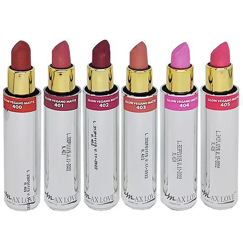 Batom Glow Vegano Max Love - Kit c/ 06 unid