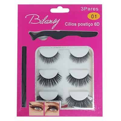 Kit de Cílios Postiços Magnético 6D-01 Bilansy LT193-1
