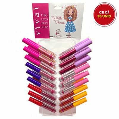 Lip Gloss Princesa My Little Princess Vivai 3082.1.1 - Cartela c/ 36 unid