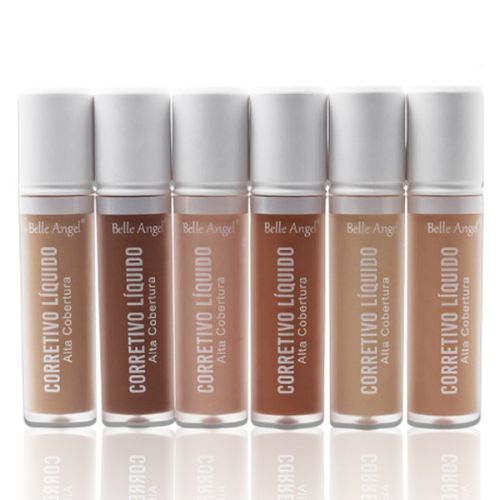 Corretivo Líquido Alta Cobertura Belle Angel B100 - Kit c/ 06 unid