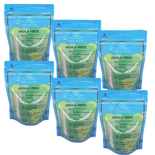 Argila Verde Phállebeauty PH0533 - Kit c/ 06 unid