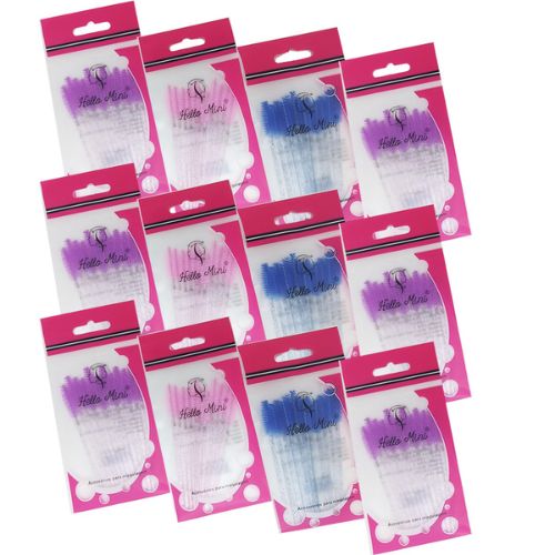 Escovas Descartáveis para Cílios e Sobrancelha com 12 unidades Hello Mini CV356 - Pcte c/ 12 unid