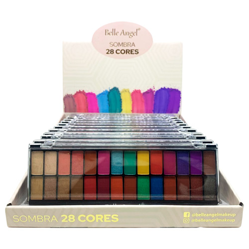 Paleta de Sombras 28 Cores Belle Angel B105 - Box c/ 12 unid