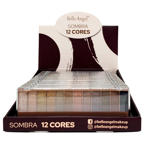 Paleta de Sombras 12 Cores Belle Angel B012-2 - Box c/ 12 unid