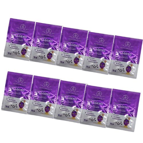 Máscara Facial Colágeno Peel Off Phállebeauty PH0516 - Pcte c/ 10 unid