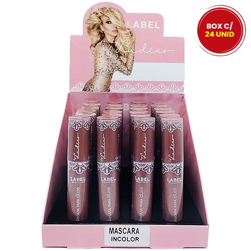Máscara para Cílios Incolor Label Cosméticos - Box c/ 24 unid