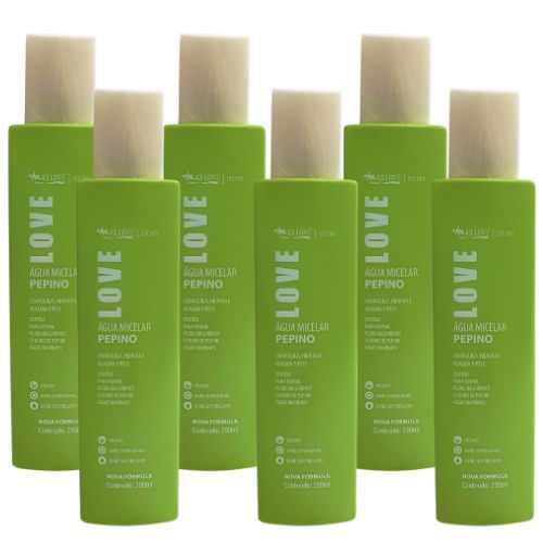 Água Micelar Pepino Max Love - Kit c/ 06 unid