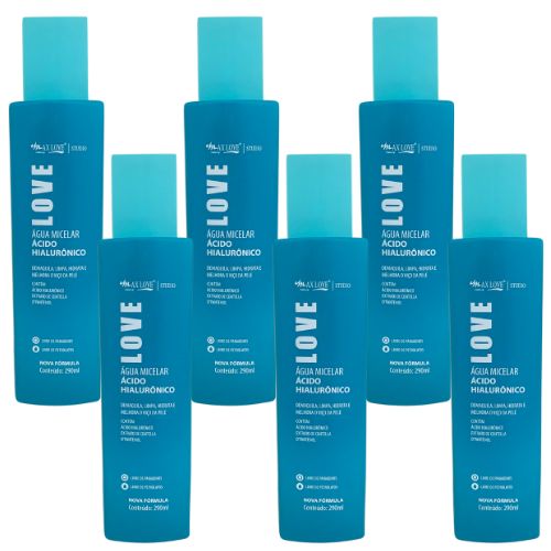 Água Micelar Ácido Hialurônico Max Love - Kit c/ 06 unid