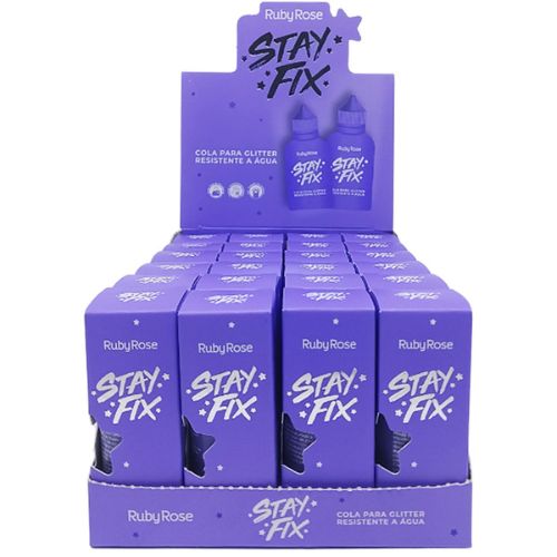Cola para Glitter 15ml Stay Fix Ruby Rose HB-580 - Box c/ 24 unid