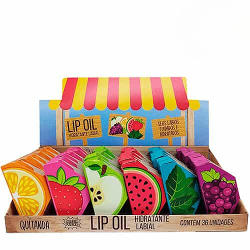 Lip Oil Hidratante Labial Quitanda Super Poderes - Box c/ 36 unid