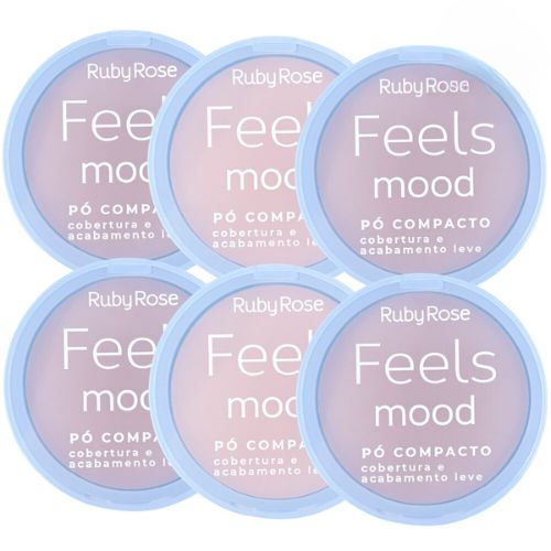 Pó Compacto Feels Mood Ruby Rose HB-855M - Kit c/ 06 unid