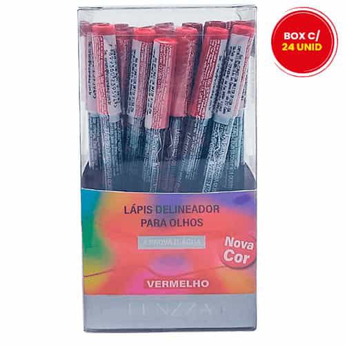 Lápis Delineador para Olhos Vermelho Fenzza FZ14015 - Box c/ 24 unid