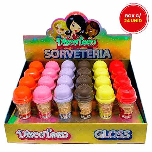 Gloss Infantil Sorveteria Disco Teen HB98381 - Box c/ 24 unid