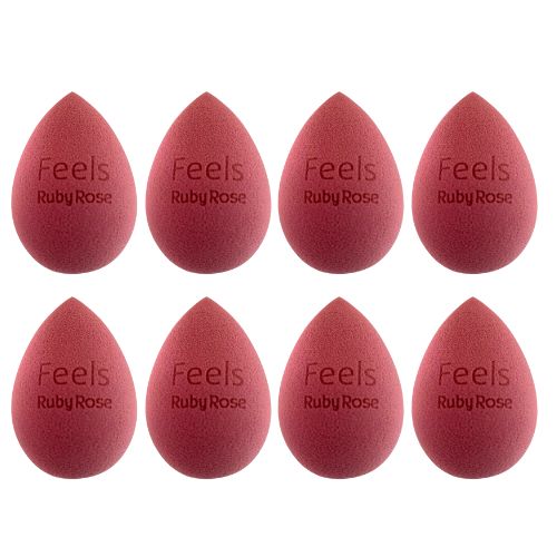 Esponja de Maquiagem Soft Blender Feels Ruby Rose HB-S01 - Pcte c/ 08 unid